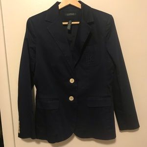 Ralph Lauren Satin Navy Blazer